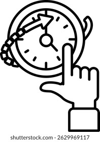 Um relógio com uma mão apontando para o número 3. O relógio está definido para a hora de 3:00