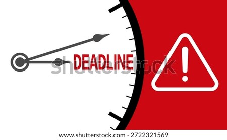 A clock hand points toward "DEADLINE" alongside a warning triangle, conveying the pressure and urgency of an impending task deadline.