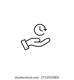 Reloj en mano. Cita programada, consulta programada y gestión. Icono de Vector de trazo perfecto y editable