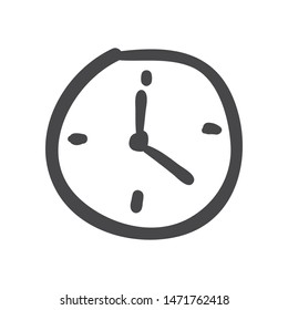 Clock handmade vector icon, simple sign for web site and mobile app.