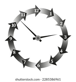 clock hands contour for concept design. Arrow clock. Vector illustration.