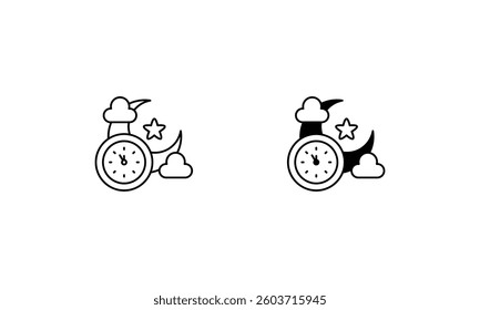 Clock Hands icon set line and glyph vector illustration
