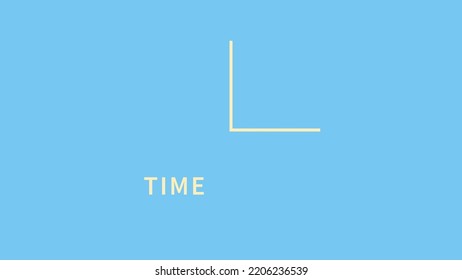 Manos de reloj en un fondo azul