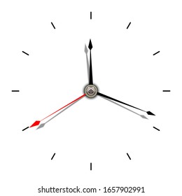 Clock Hands. Part Of An Analog Clock, Or Watch. Vector Illustration On White Background.