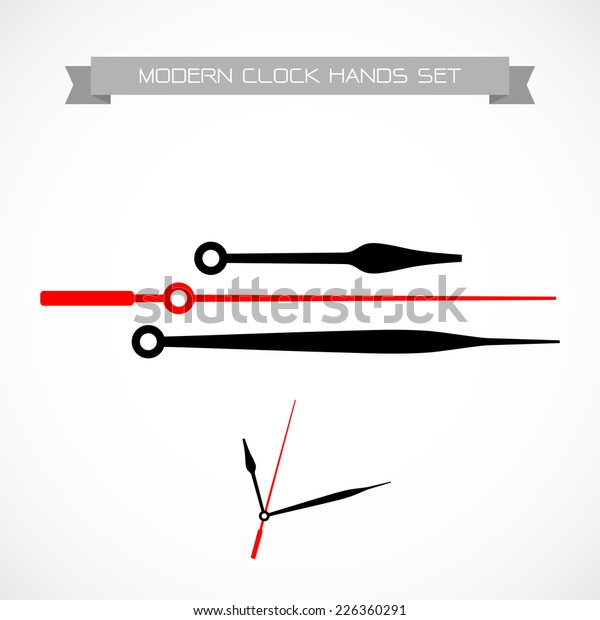 Clock hands\
vector. Isolated on a white\
background.