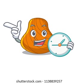 With clock hard shell character cartoon