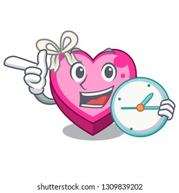 With clock Heart box isolated in the character