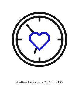 Clock with Heart Icon Illustration