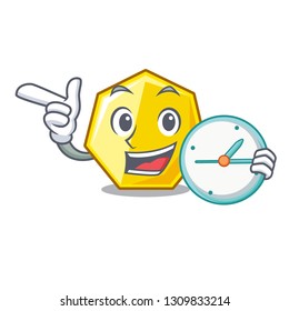 With clock heptagon isolated with in the mascot