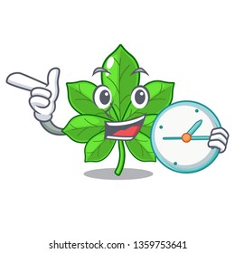 With clock horse chestnuts in the character shape