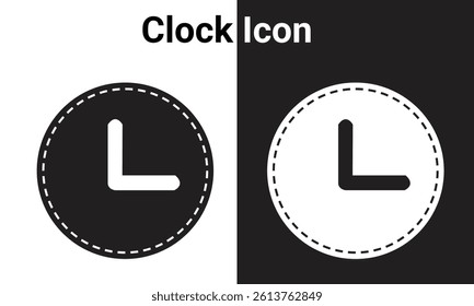 clock hour icon . Time symbol clock icon vector design template in black and white background