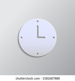clock, hour paper style, icon- Paper style vector icon.