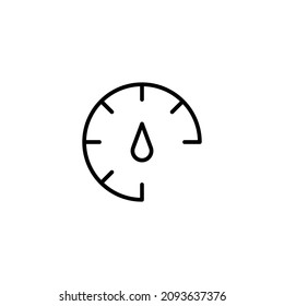 Clock, hour or time black line icon. Efficiency concept. Trendy flat isolated symbol, sign can be used for: illustration, outline, logo, mobile, app, design, web, dev, site, ui, ux, gui. Vector EPS 10