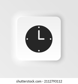 Clock, hour vector icon. Simple element neumorphic style illustration Clock, hour vector icon. Material concept vector illustration.