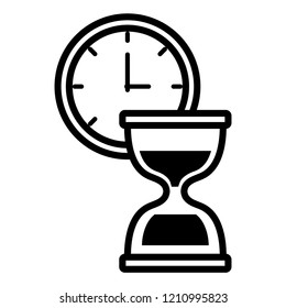 clock and hourglass design