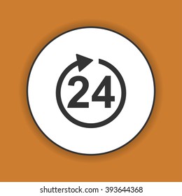 clock hours icon. Flat design style eps 10