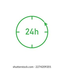 Clock hours icon. Timer symbol. Vector illustration isolated on white background.