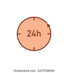 Clock hours icon. Timer symbol. Vector illustration isolated on white background.