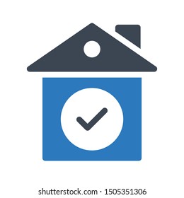 clock house glyph color vector icon