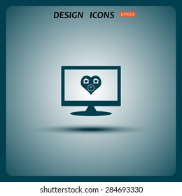 clock, House with Heart Icon. icon. vector design