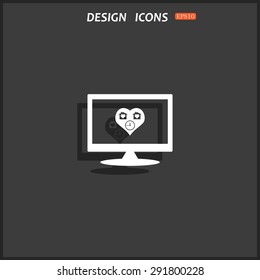 clock, House with Heart Icon. icon. vector design