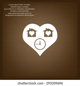 clock, House with Heart Icon. icon. vector design