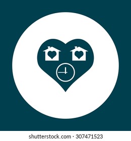 clock, House with Heart Icon. icon. vector design