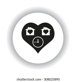 clock, House with Heart Icon. icon. vector design