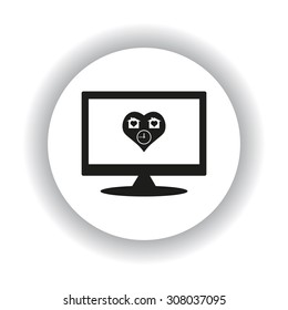 clock, House with Heart Icon. icon. vector design