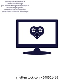 clock, House with Heart Icon. icon. vector design