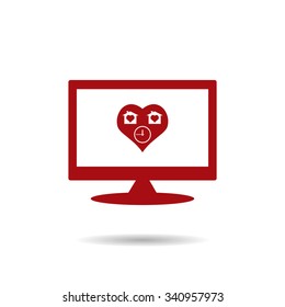 clock, House with Heart Icon. icon. vector design