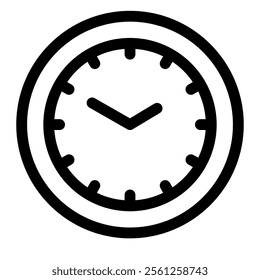 Clock house icon with simple and line style