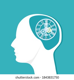 The clock in the human head. The brain thinks about time