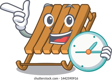 With clock ice sled on a the cartoon