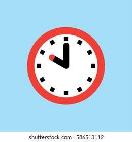 Clock icon, 10 O'clock vector illustration on blue background