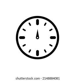 Clock icon, 12 o'clock vector illustration.
