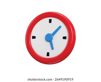 Clock icon 3d render concept of office clock, time management, organization, deadline icon vector illustration