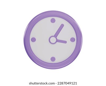 clock icon 3d rendering vector illustration