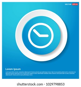 Clock Icon Abstract Blue Web Sticker Button