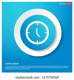 Clock Icon Abstract Blue Web Sticker Button - Free vector icon