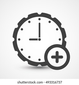 Clock icon with add sign