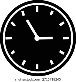 Uhrensymbol mit analogen Wanduhren und Stoppuhr-Timer-Symbolen in schwarz flach und Umriss Stil, Zeitmessung Uhr Piktogramm Paket für Zeitplan Alarm Countdown UI Design
