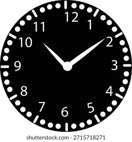 Clock icon with analog wall clocks and stopwatch timer symbols in black flat and outline style, time measurement watch pictogram pack for schedule alarm countdown UI design