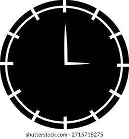 Ícone de relógio com relógios de parede analógicos e símbolos de cronômetro cronômetro em preto plano e estilo de contorno, medição de tempo relógio pictograma pack para programar projeto de IU de contagem regressiva de alarme