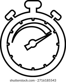 Ícone de relógio com relógios de parede analógicos e símbolos de cronômetro cronômetro em linha preta e estilo de contorno, medição de tempo relógio pictograma pack para programar projeto de UI de contagem regressiva de alarme