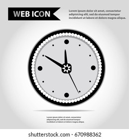 Clock icon, with arrows and clock face, idea for favicon or logo element.