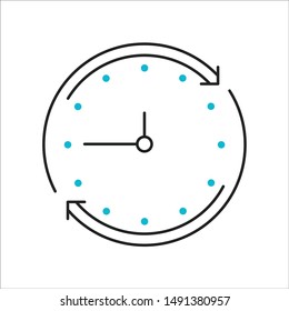 Clock Icon with arrows showing time passing