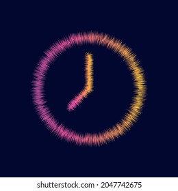 Icono de reloj Ilustración artística del vector