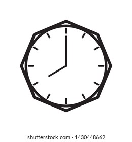 Clock icon and background pattern are vector shapes with combinations that indicate a specific time
