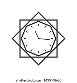 Clock icon and background pattern are vector shapes with combinations that indicate a specific time